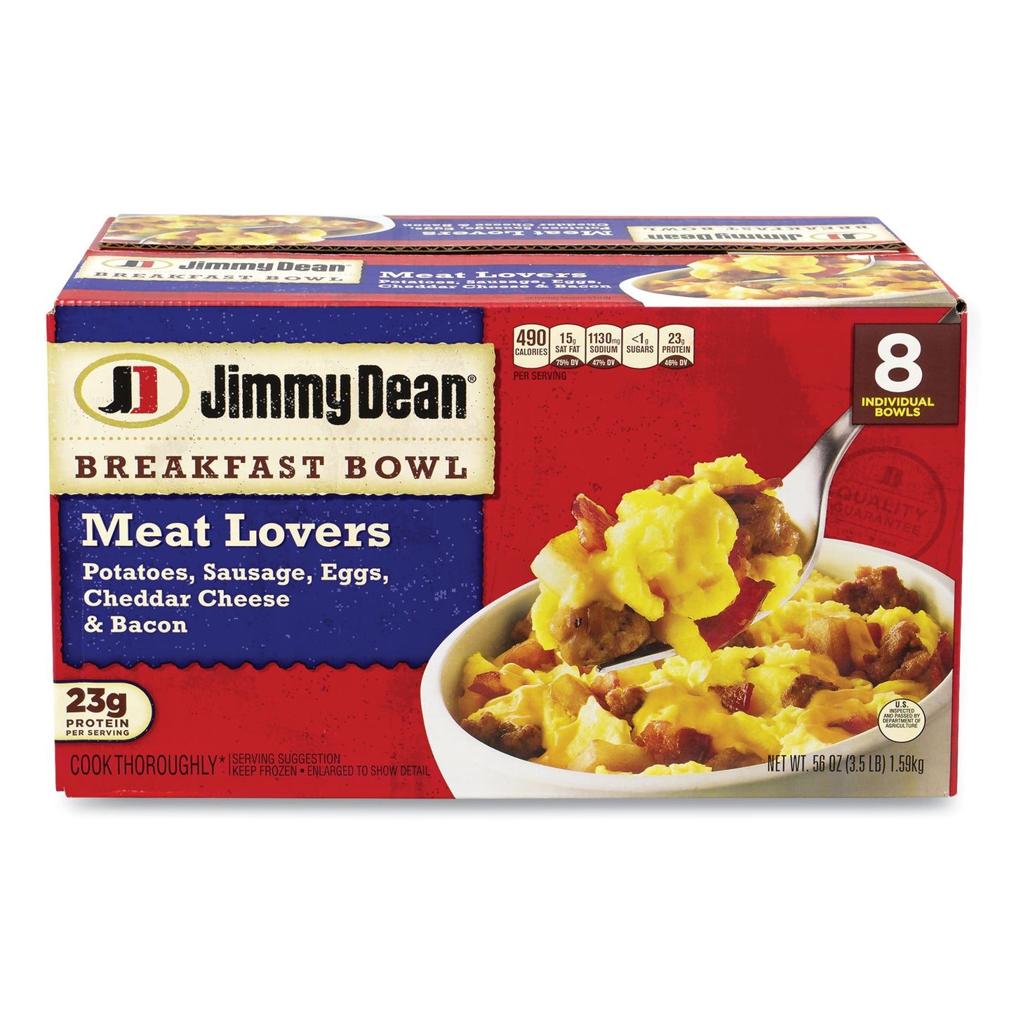 Jimmy Dean Breakfast Bowl Meat Lovers, 7 oz, 8/Carton (90300029)