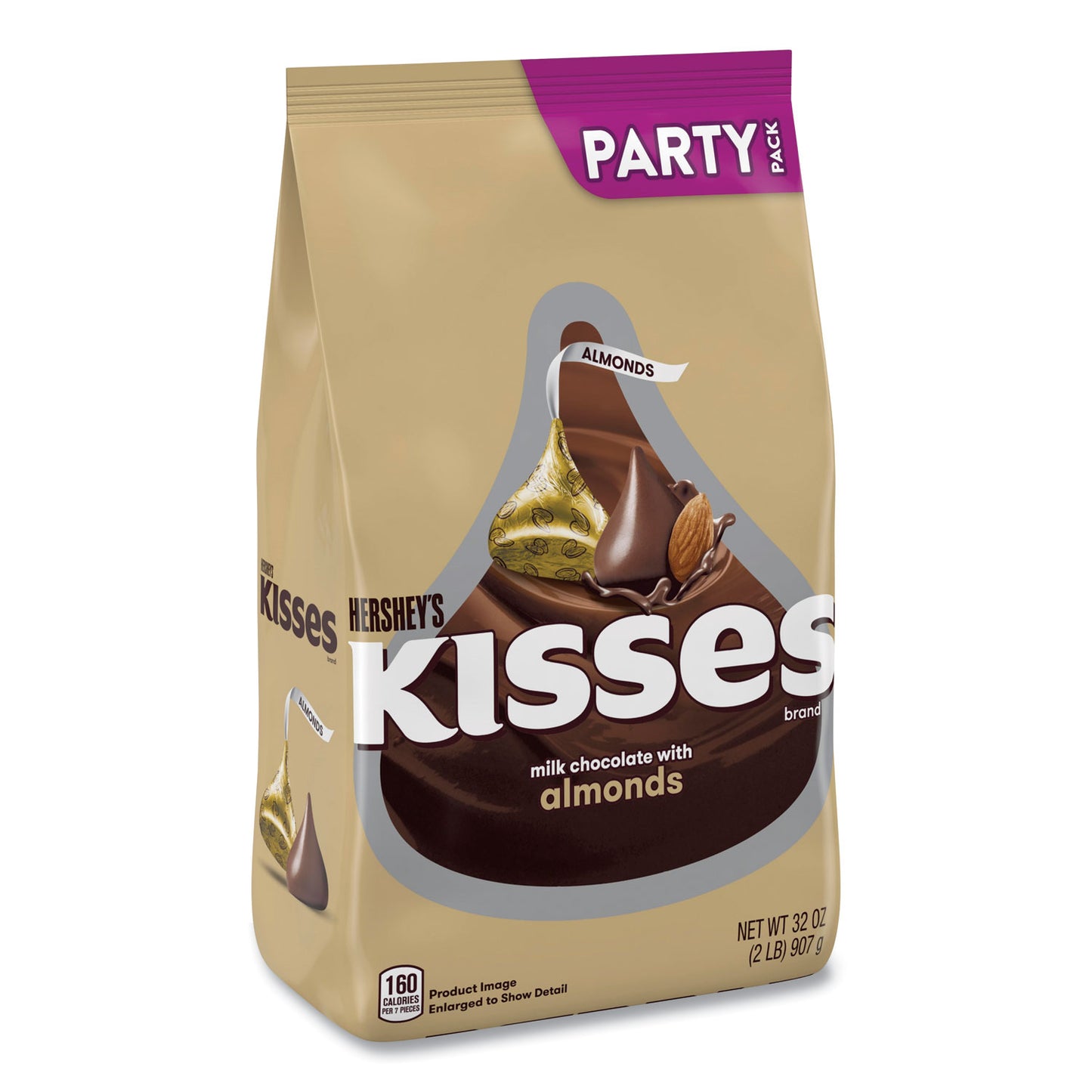 Hershey's KISSES Milk Chocolate with Almonds, Party Pack, 32 oz Bag (24600418)