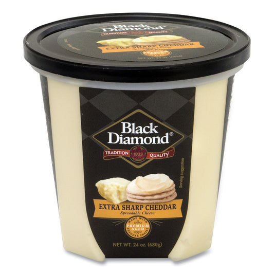 Black Diamond Extra Sharp White Cheddar Cheese Spread, 24 oz Tub (90200077)