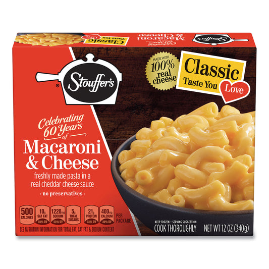 Stouffer's Classics Macaroni and Cheese Meal, 12 oz Box, 6 Boxes/Pack (90300112)