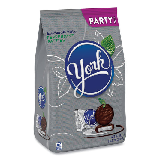 York Party Pack Peppermint Patties, Miniatures, 35.2 oz Bag (24600409)