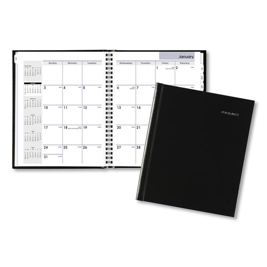 AT-A-GLANCE DayMinder Hard-Cover Monthly Planner with Memo Section, Unruled Blocks, 8.5 x 7, Black Cover, 12-Month (Jan to Dec): 2025 (G400H00)