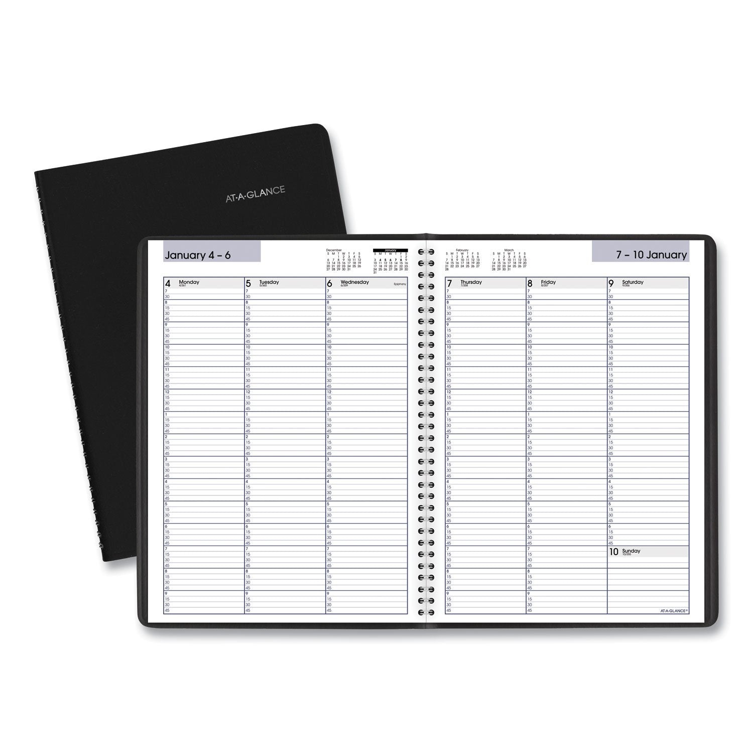 AT-A-GLANCE DayMinder Weekly Appointment Book, Vertical-Column Format, 11 x 8, Black Cover, 12-Month (Jan to Dec): 2025 (G52000)