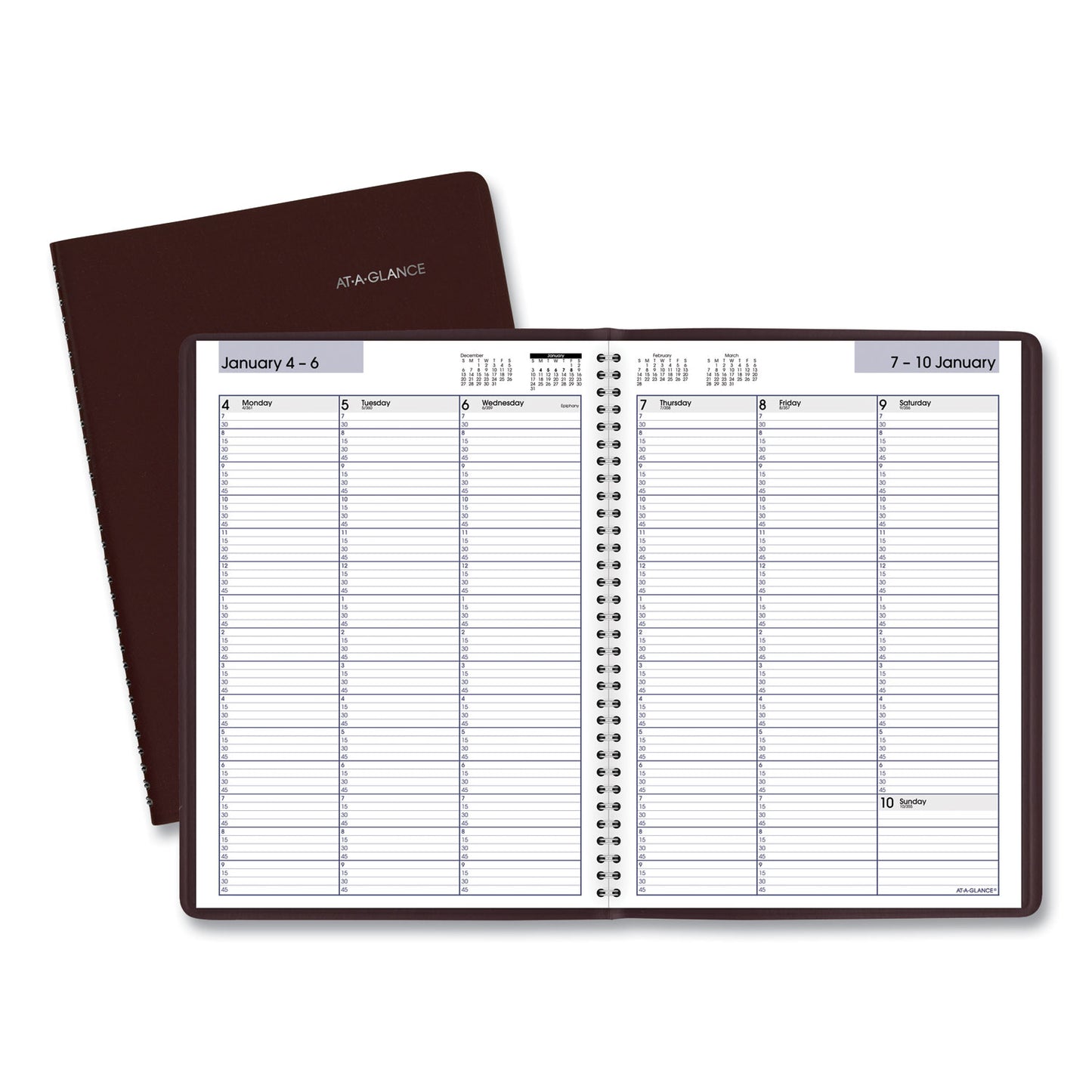AT-A-GLANCE DayMinder Weekly Appointment Book, Vertical-Column Format, 11 x 8, Burgundy Cover, 12-Month (Jan to Dec): 2025 (G52014)