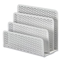 Artistic Urban Collection Punched Metal Letter Sorter, 3 Sections, DL to A6 Size Files, 6.5" x 3.25" x 5.5", White (ART20003WH)