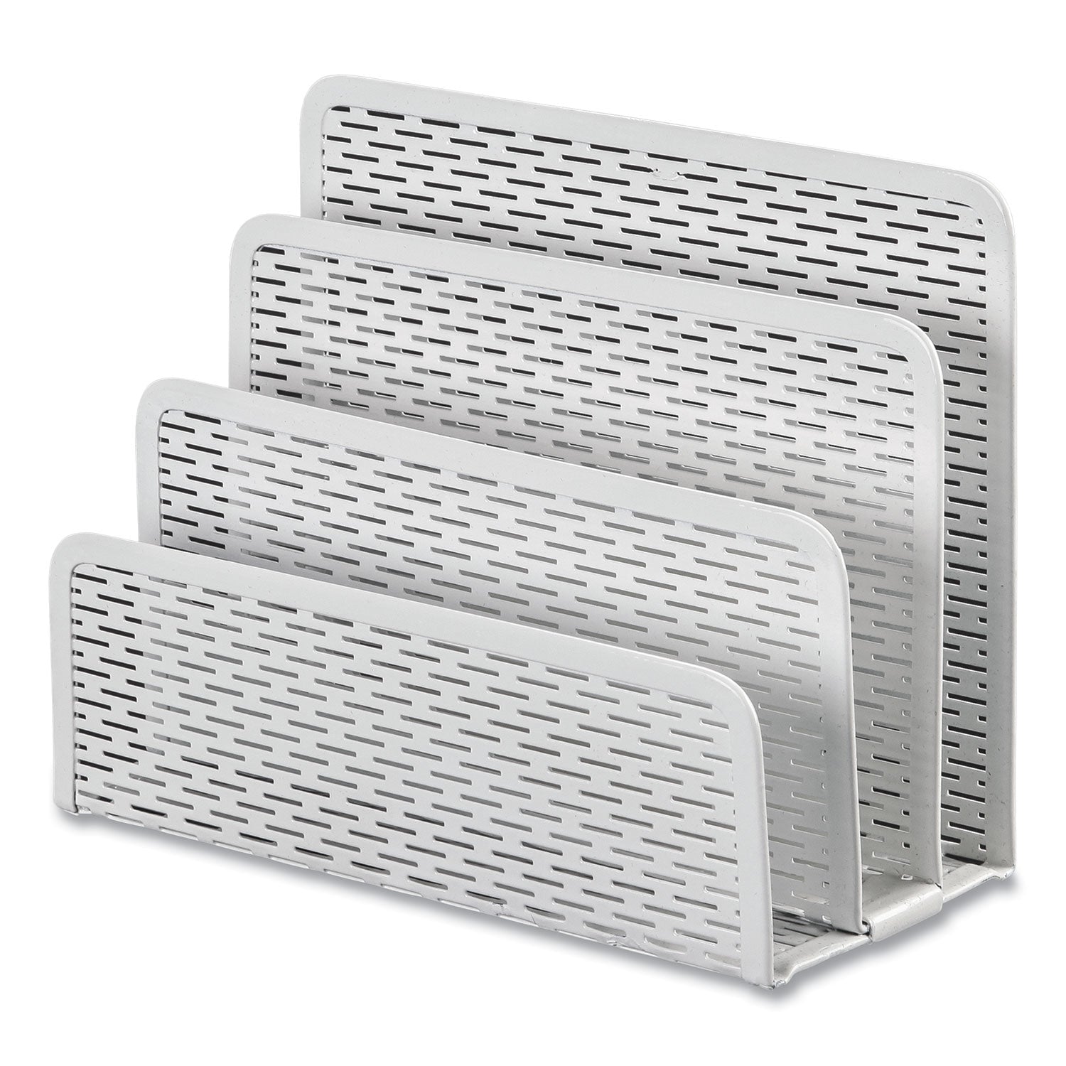 Artistic Urban Collection Punched Metal Letter Sorter, 3 Sections, DL to A6 Size Files, 6.5" x 3.25" x 5.5", White (ART20003WH)