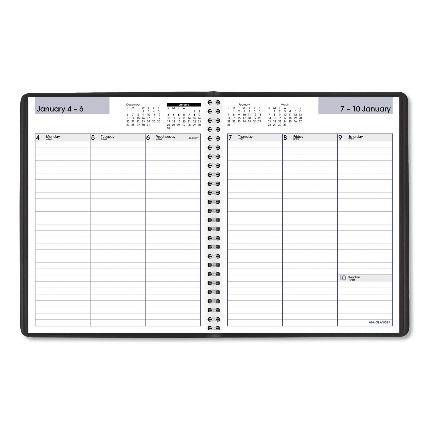 AT-A-GLANCE DayMinder Weekly Planner, Vertical-Column Format, 8.75 x 7, Black Cover, 12-Month (Jan to Dec): 2025 (G59000)