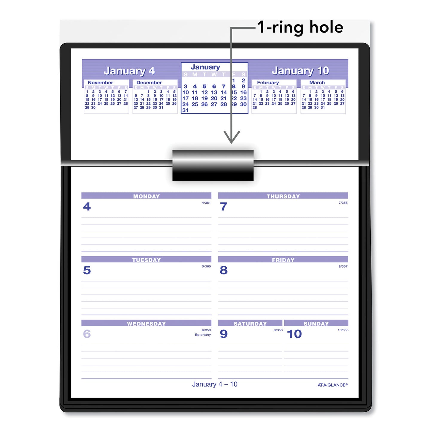 AT-A-GLANCE Flip-A-Week Desk Calendar and Base, 7 x 5.5, White Sheets, 12-Month (Jan to Dec): 2025 (SW700X00)