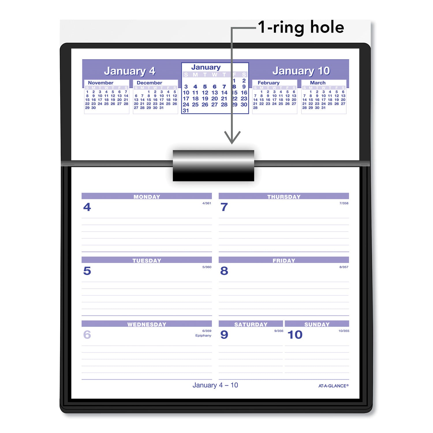 AT-A-GLANCE Flip-A-Week Desk Calendar and Base, 7 x 5.5, White Sheets, 12-Month (Jan to Dec): 2025 (SW700X00)