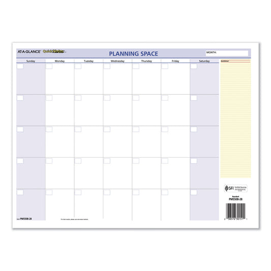 AT-A-GLANCE QuickNotes Mini Erasable Wall Planner, 16 x 12, White/Blue/Yellow Sheets, 12-Month (Jan to Dec): 2025 (PM550B28)