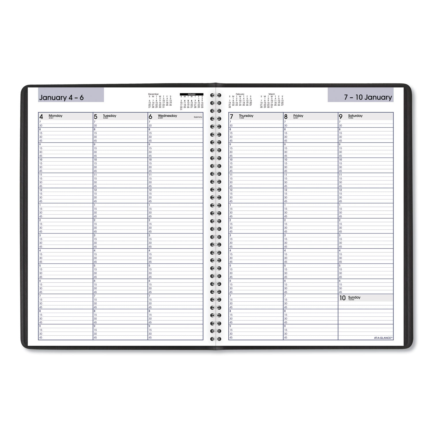 AT-A-GLANCE DayMinder Weekly Appointment Book, Vertical-Column Format, 11 x 8, Black Cover, 12-Month (Jan to Dec): 2025 (G52000)