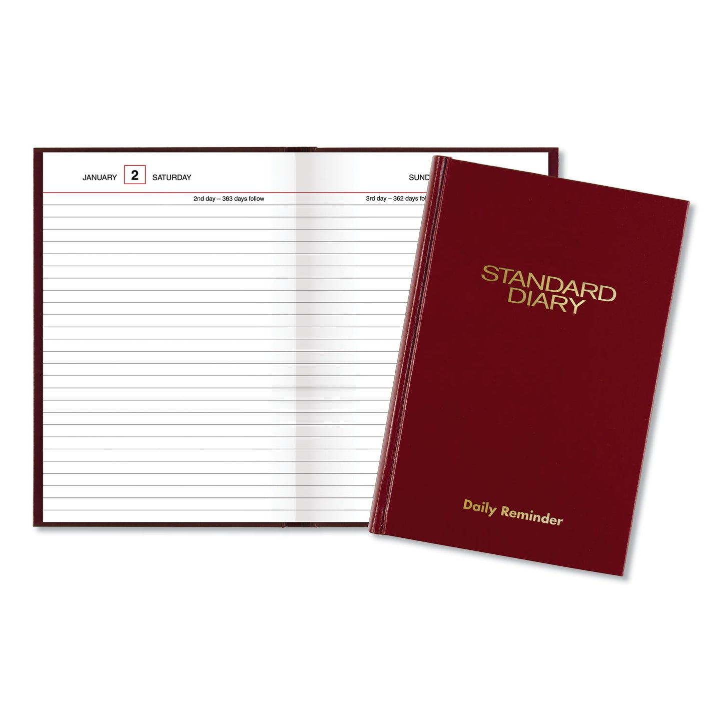AT-A-GLANCE Standard Diary Daily Reminder Book, 2025 Edition, Medium/College Rule, Red Cover, (201) 7.5 x 5.13 Sheets (SD38713)