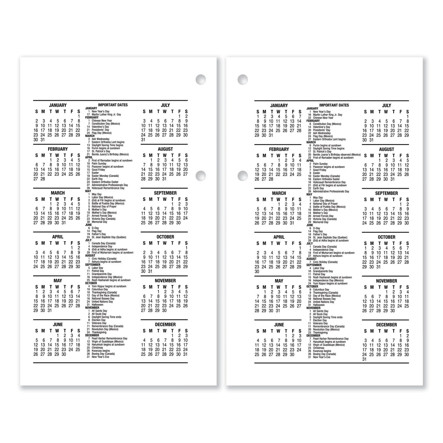 AT-A-GLANCE Desk Calendar Refill, 3.5 x 6, White Sheets, 12-Month (Jan to Dec): 2025 (E71750)