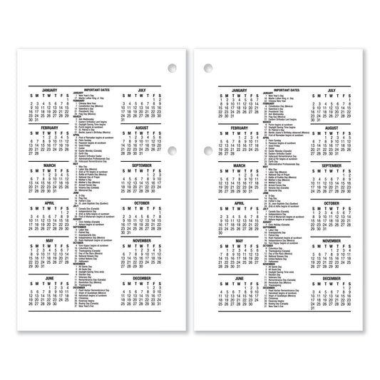 AT-A-GLANCE Desk Calendar Refill, 3.5 x 6, White Sheets, 12-Month (Jan to Dec): 2025 (E71750)