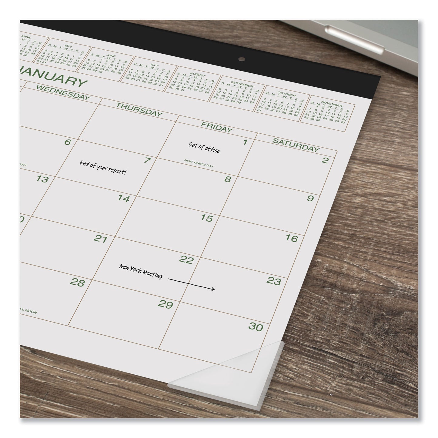 AT-A-GLANCE Two-Color Desk Pad, 22 x 17, White Sheets, Black Binding, Clear Corners, 12-Month (Jan to Dec): 2025 (GG250000)