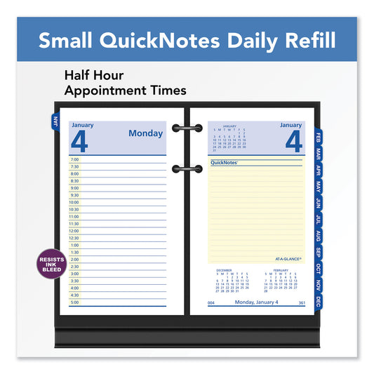 AT-A-GLANCE QuickNotes Desk Calendar Refill, 3.5 x 6, White/Yellow/Blue Sheets, 12-Month (Jan to Dec): 2025 (E51750)