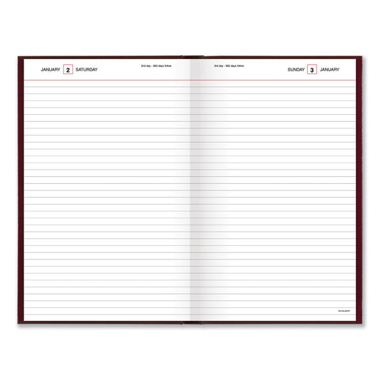 AT-A-GLANCE Standard Diary Daily Diary, 2025 Edition, Wide/Legal Rule, Red Cover, (200) 12 x 7.75 Sheets (SD37613)