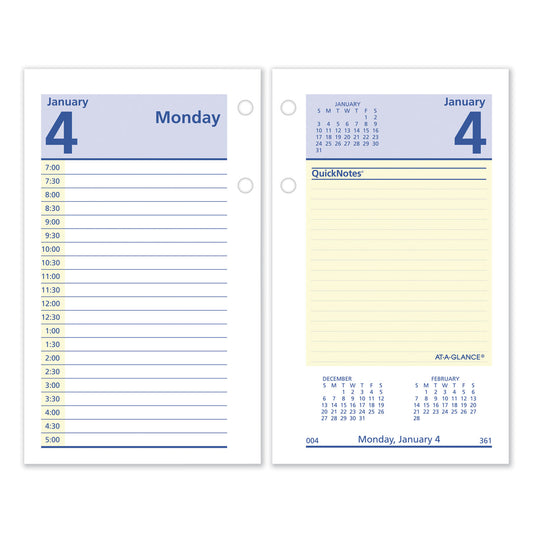 AT-A-GLANCE QuickNotes Desk Calendar Refill, 3.5 x 6, White/Yellow/Blue Sheets, 12-Month (Jan to Dec): 2025 (E51750)