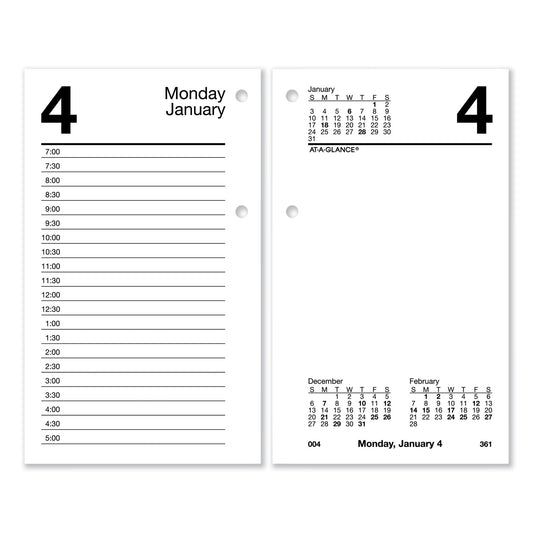 AT-A-GLANCE Desk Calendar Refill with Tabs, 3.5 x 6, White Sheets, 12-Month (Jan to Dec): 2025 (E717T50)