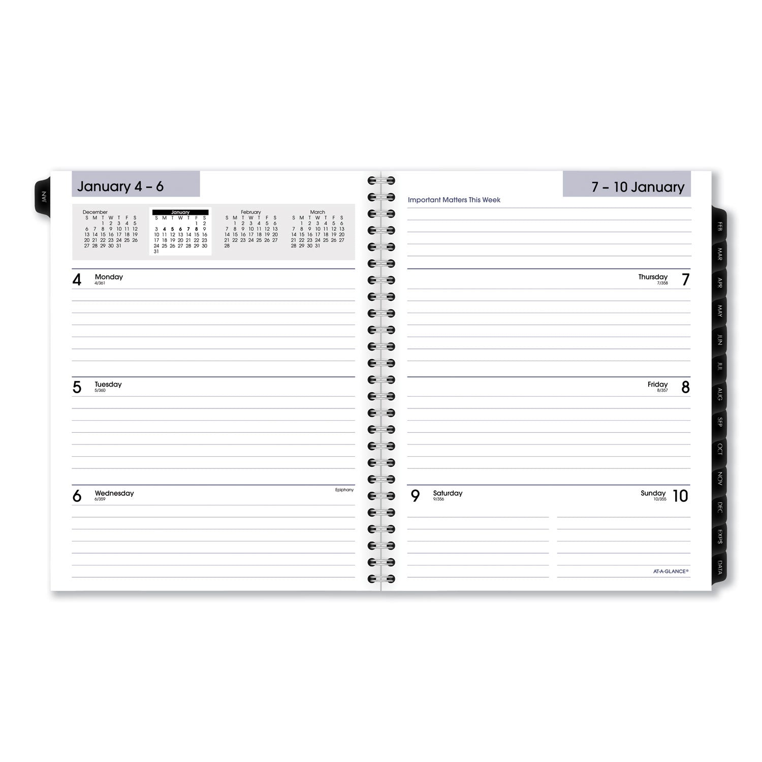 AT-A-GLANCE DayMinder Executive Weekly/Monthly Refill, 8.75 x 7, White Sheets, 12-Month (Jan to Dec): 2025 (G54550)