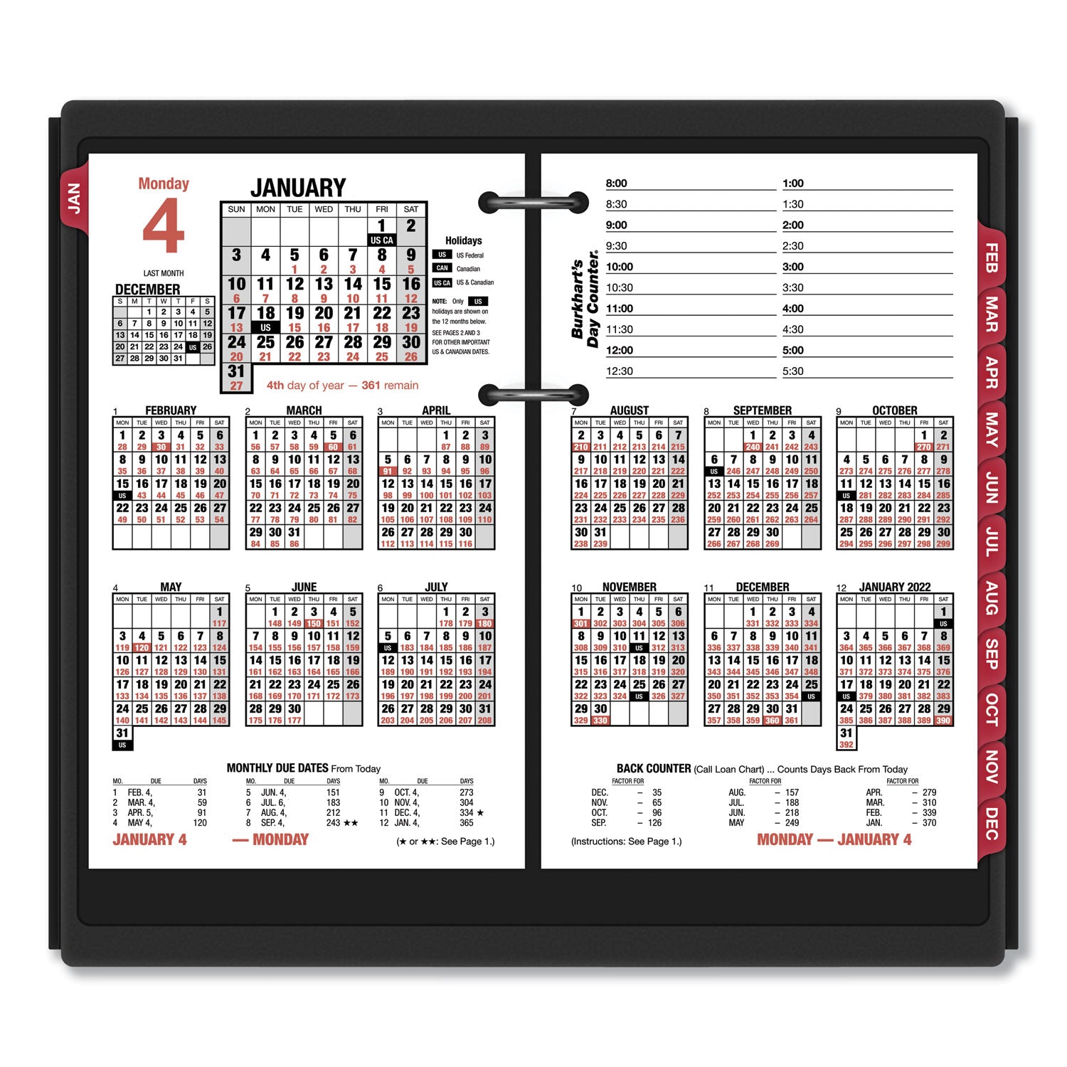 AT-A-GLANCE Burkhart's Day Counter Desk Calendar Refill, 4.5 x 7.38, White Sheets, 12-Month (Jan to Dec): 2025 (E71250)