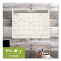 AT-A-GLANCE Recycled Wall Calendar, Unruled Blocks, 15 x 12, Sand/Green Sheets, 12-Month (Jan to Dec): 2025 (PMG7728)