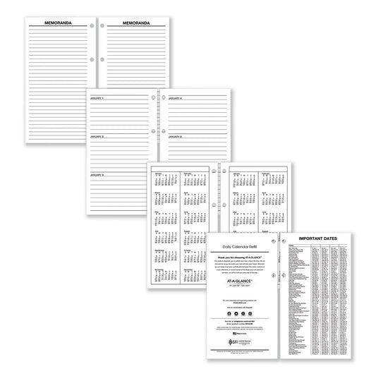 AT-A-GLANCE Large Desk Calendar Refill, 4.5 x 8, White Sheets, 12-Month (Jan to Dec): 2025 (E21050)