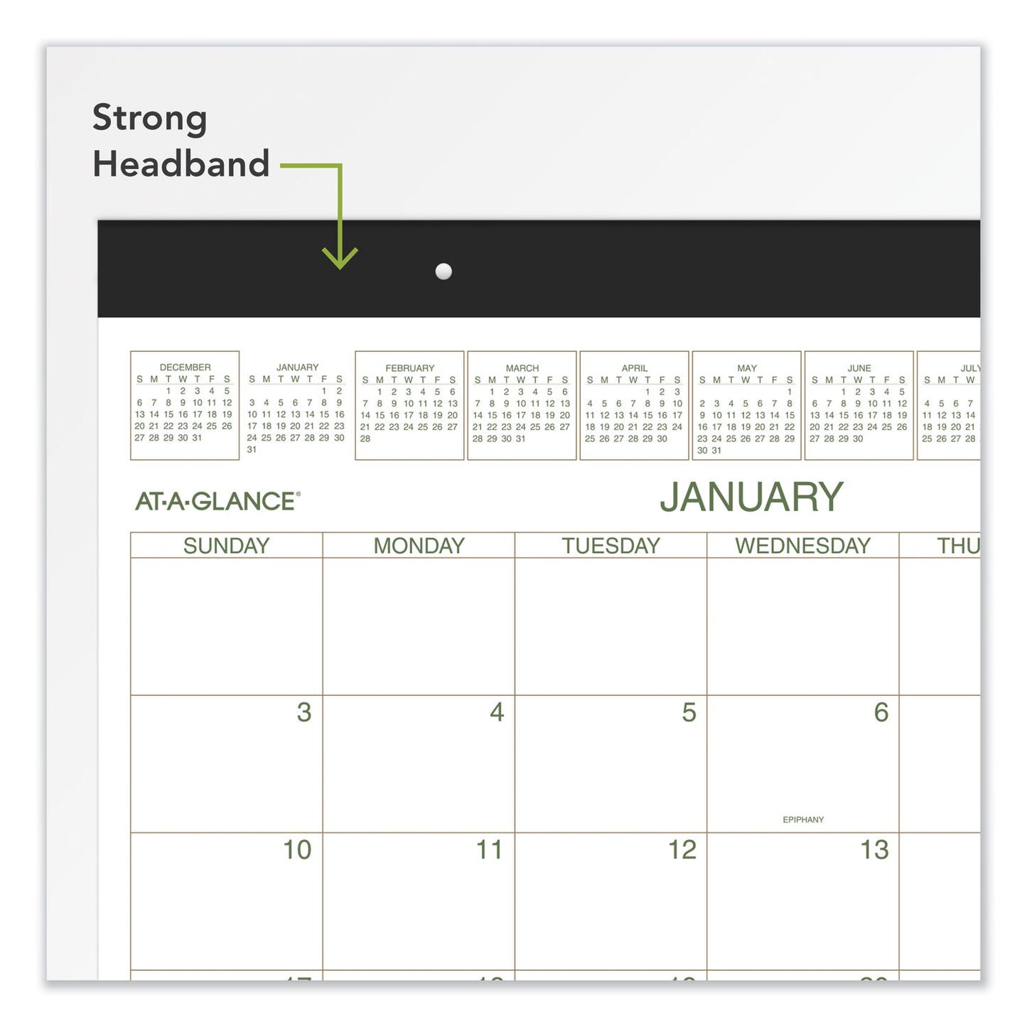 AT-A-GLANCE Two-Color Desk Pad, 22 x 17, White Sheets, Black Binding, Clear Corners, 12-Month (Jan to Dec): 2025 (GG250000)