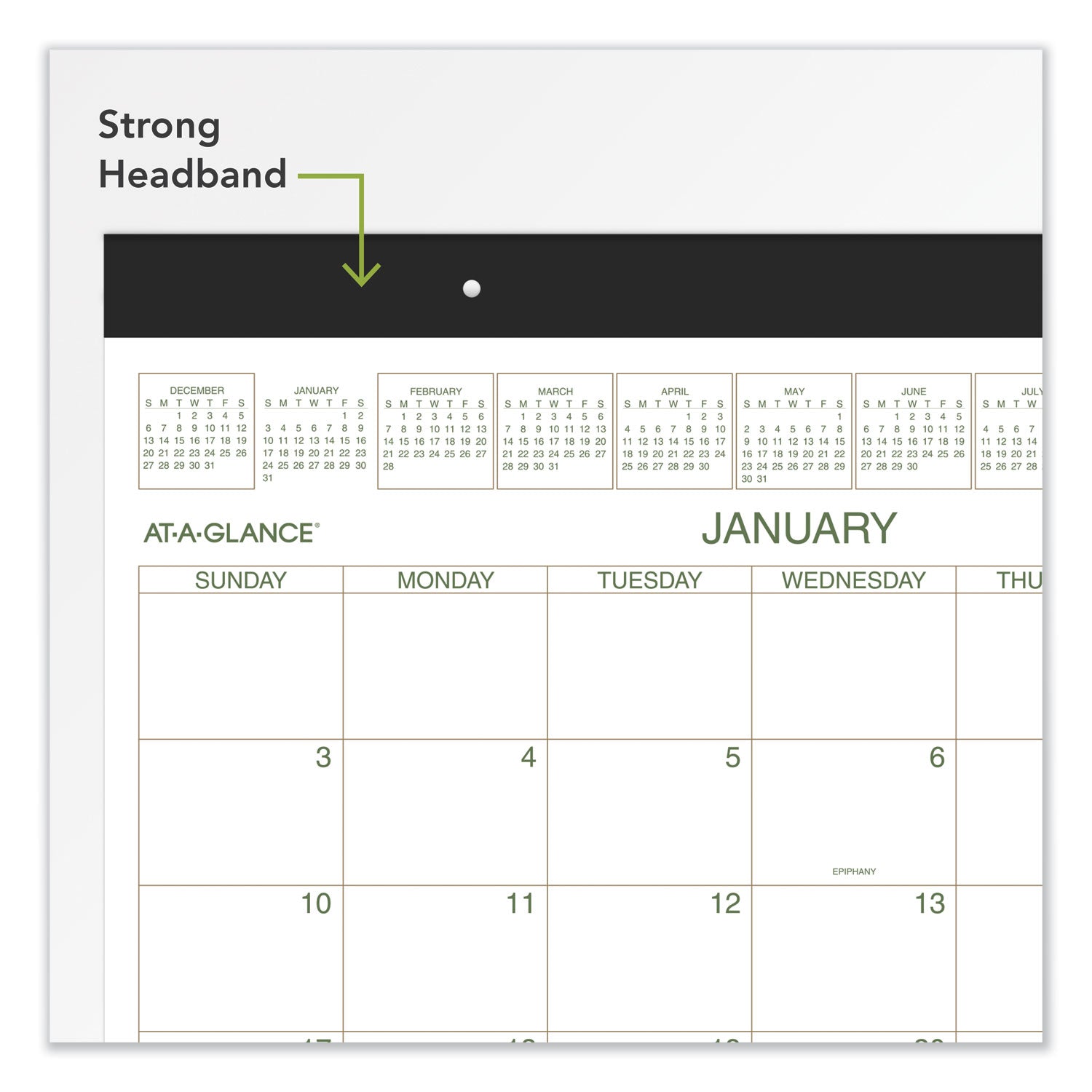 AT-A-GLANCE Two-Color Desk Pad, 22 x 17, White Sheets, Black Binding, Clear Corners, 12-Month (Jan to Dec): 2025 (GG250000)