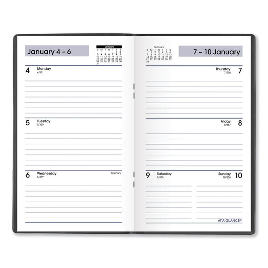 AT-A-GLANCE DayMinder Weekly Pocket Planner, 6 x 3.5, Black Cover, 12-Month (Jan to Dec): 2025 (SK4800)