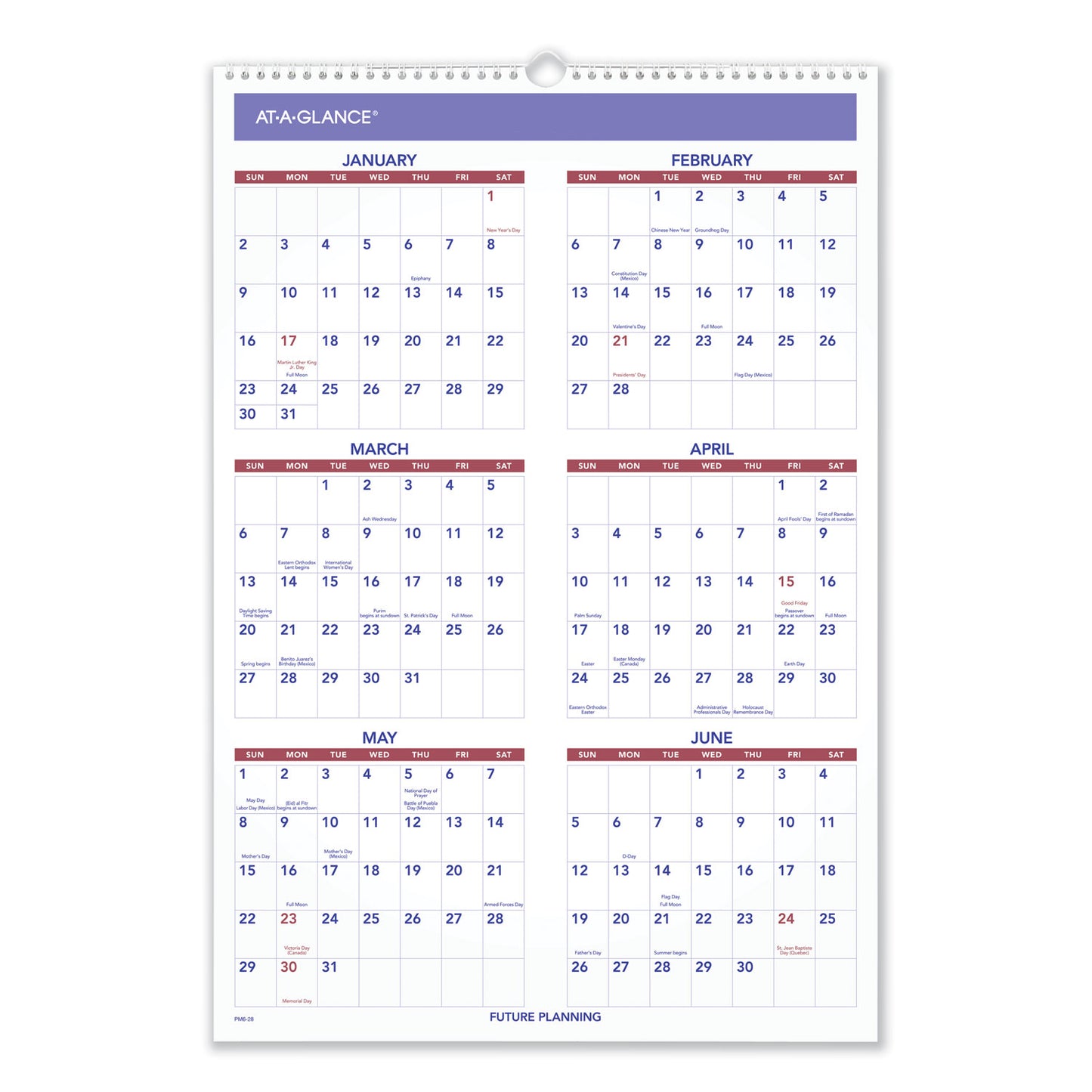 AT-A-GLANCE Three-Month Wall Calendar, 15.5 x 22.75, White Sheets, 12-Month (Jan to Dec): 2025 (PM628)