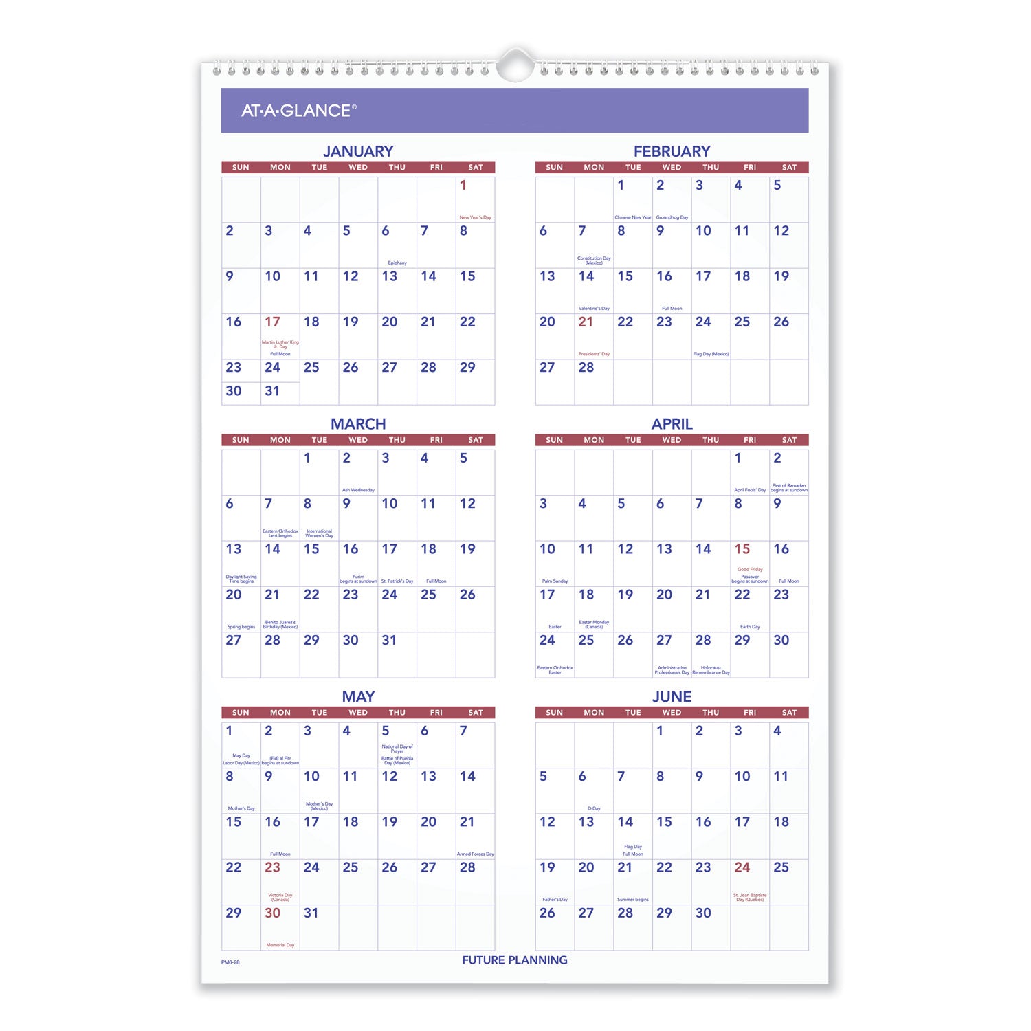 AT-A-GLANCE Three-Month Wall Calendar, 15.5 x 22.75, White Sheets, 12-Month (Jan to Dec): 2025 (PM628)