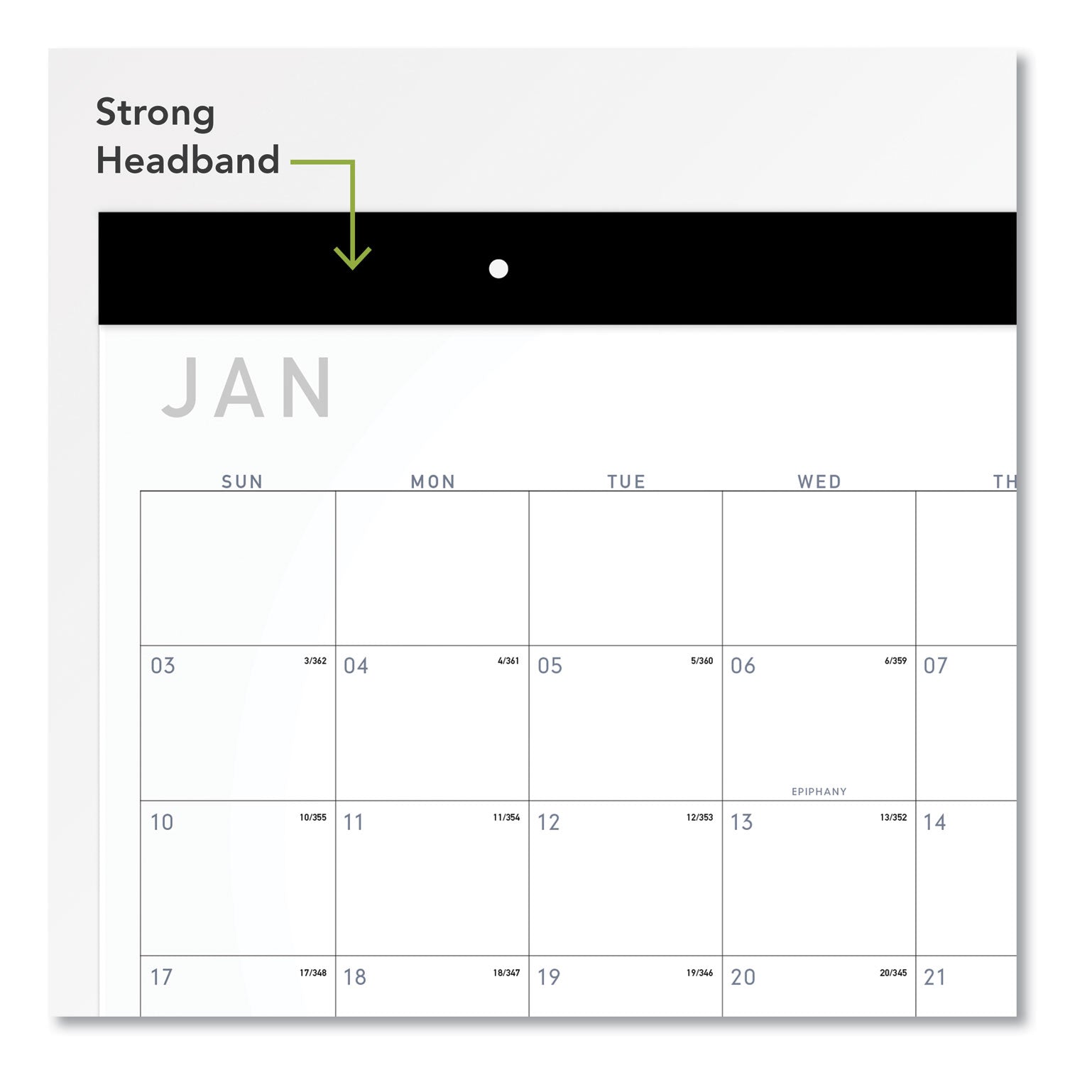 AT-A-GLANCE Contemporary Monthly Desk Pad, 22 x 17, White Sheets, Black Binding/Corners,12-Month (Jan to Dec): 2025 (SK24X00)