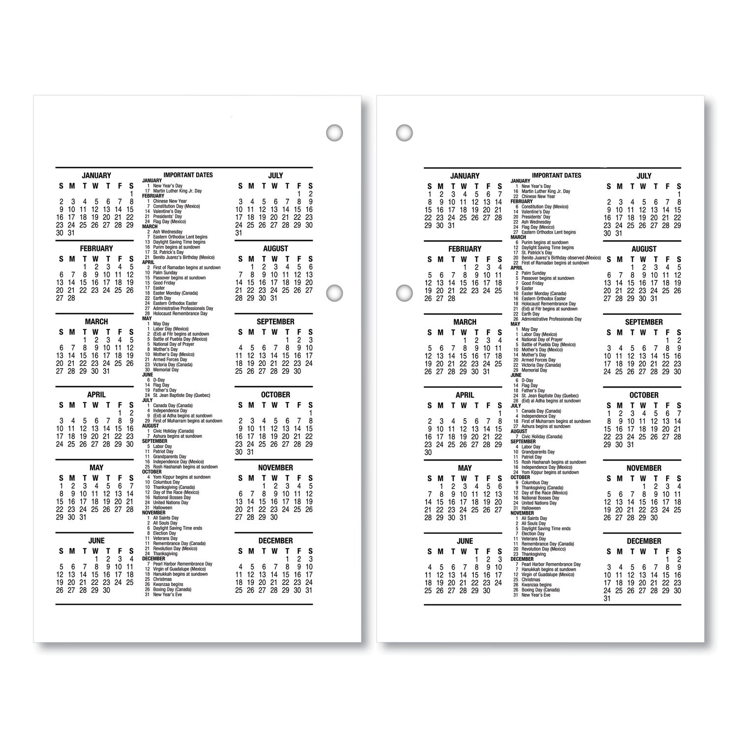 AT-A-GLANCE Desk Calendar Recycled Refill, 3.5 x 6, White Sheets, 12-Month (Jan to Dec): 2025 (E717R50)