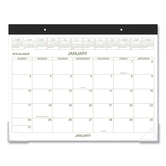 AT-A-GLANCE Two-Color Desk Pad, 22 x 17, White Sheets, Black Binding, Clear Corners, 12-Month (Jan to Dec): 2025 (GG250000)