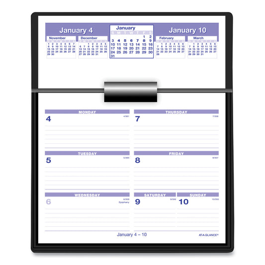 AT-A-GLANCE Flip-A-Week Desk Calendar and Base, 7 x 5.5, White Sheets, 12-Month (Jan to Dec): 2025 (SW700X00)