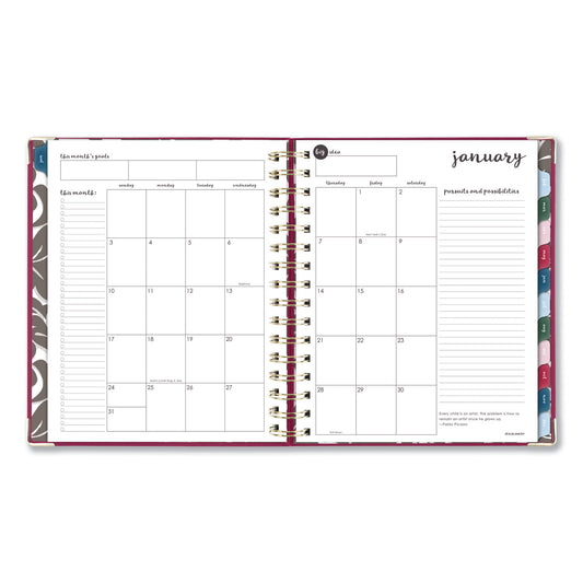 AT-A-GLANCE Harmony Daily Hardcover Planner, 8.75 x 7, Berry Cover, 12-Month (Jan to Dec): 2025 (609980659)