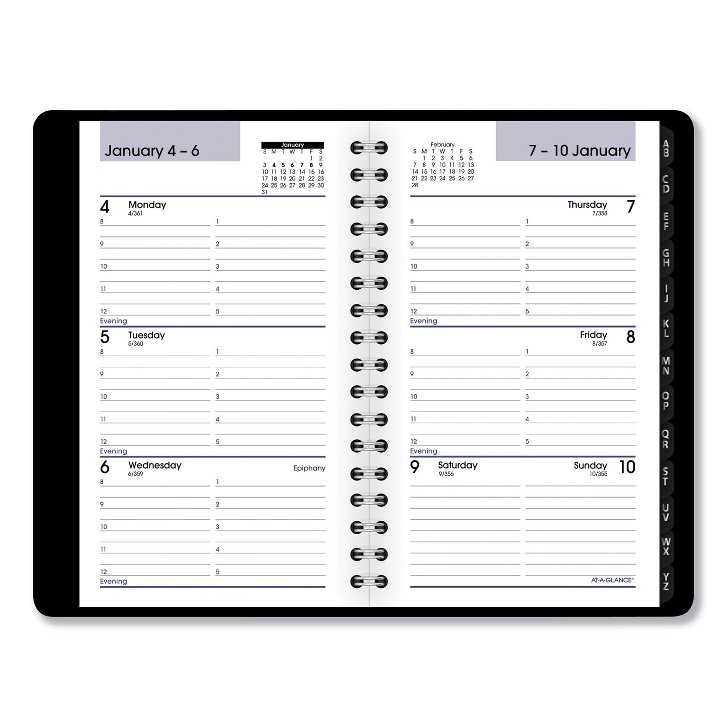 AT-A-GLANCE DayMinder Weekly Pocket Appointment Book with Telephone/Address Section, 6 x 3.5, Black Cover, 12-Month (Jan to Dec): 2025 (G25000)