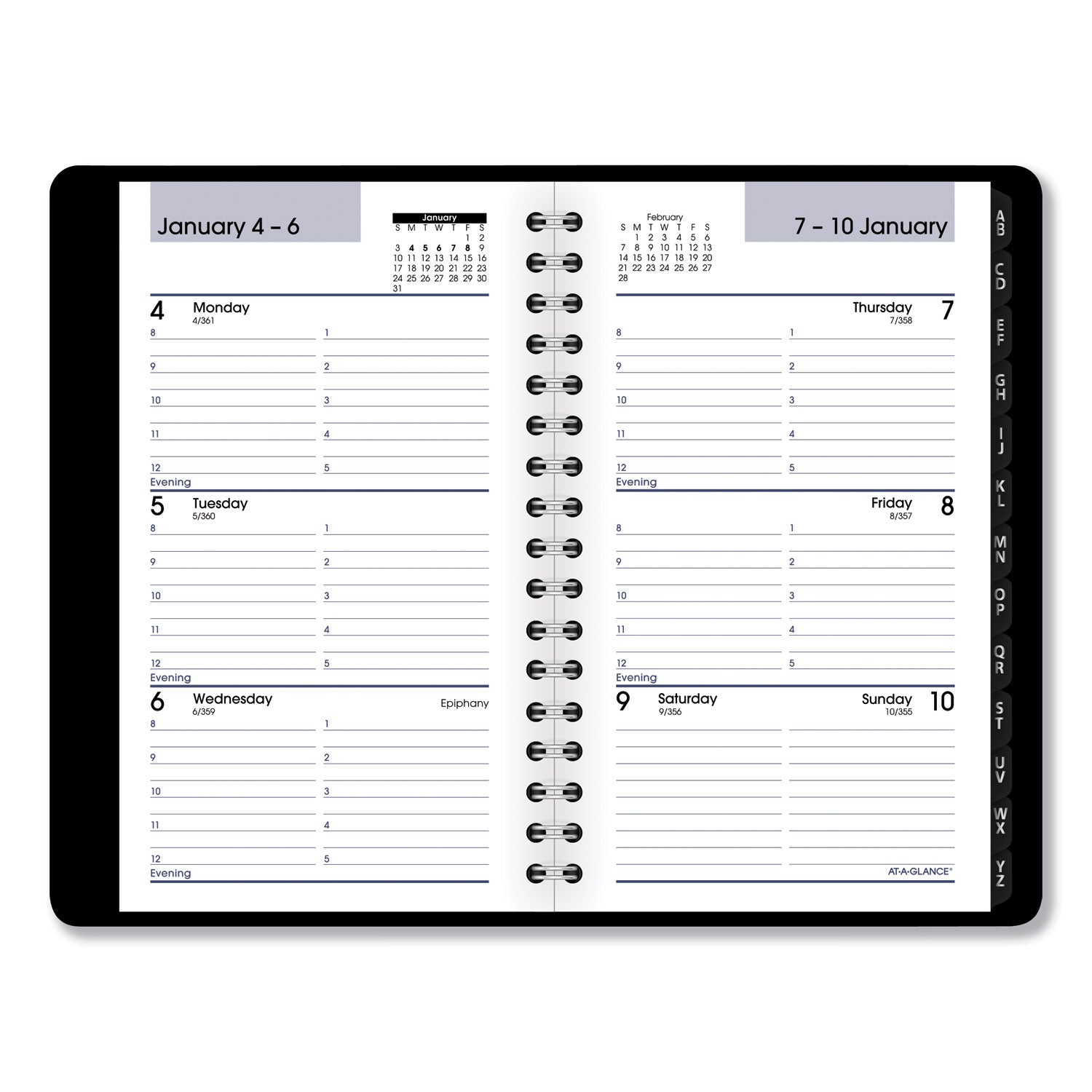 AT-A-GLANCE DayMinder Weekly Pocket Appointment Book with Telephone/Address Section, 6 x 3.5, Black Cover, 12-Month (Jan to Dec): 2025 (G25000)