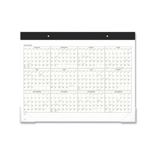 AT-A-GLANCE Two-Color Desk Pad, 22 x 17, White Sheets, Black Binding, Clear Corners, 12-Month (Jan to Dec): 2025 (GG250000)