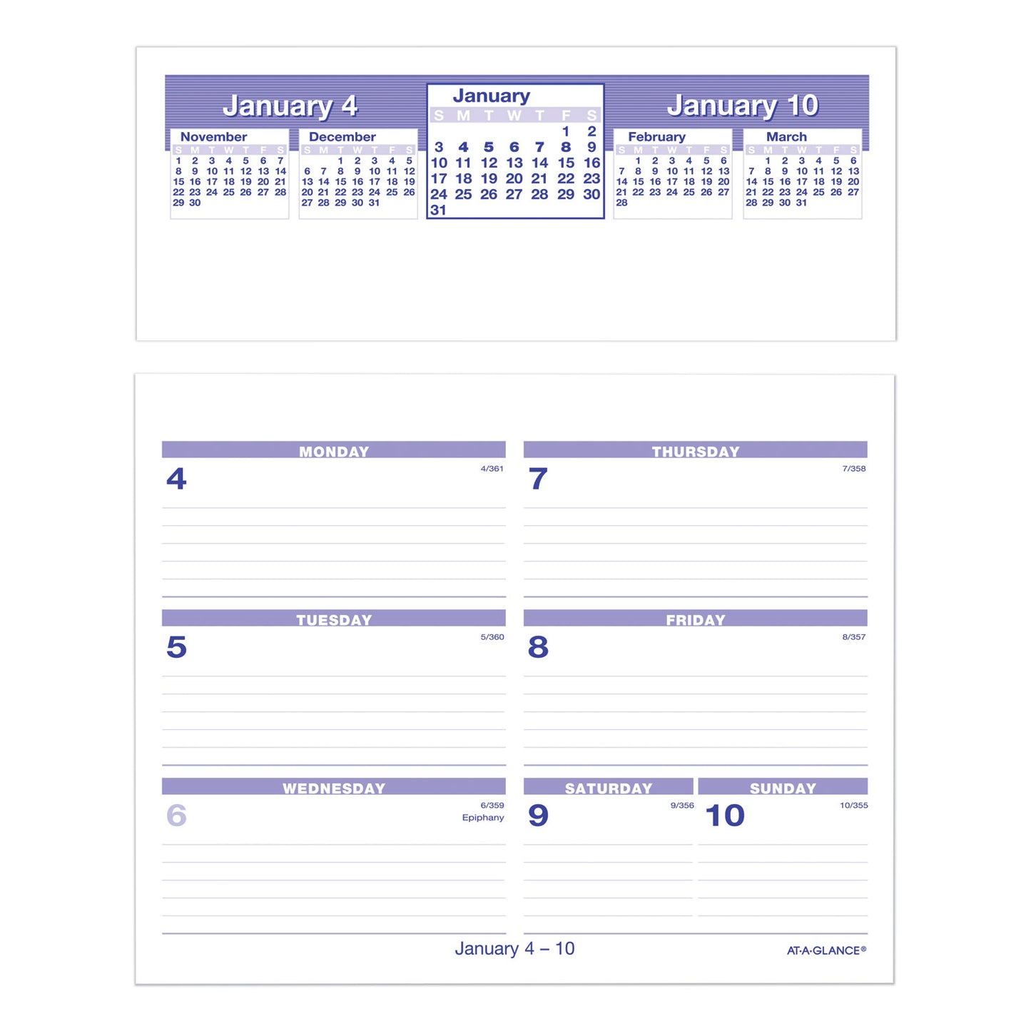AT-A-GLANCE Flip-A-Week Desk Calendar and Base, 7 x 5.5, White Sheets, 12-Month (Jan to Dec): 2025 (SW700X00)