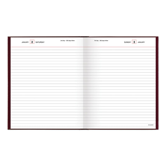 AT-A-GLANCE Standard Diary Daily Diary, 2025 Edition, Medium/College Rule, Red Cover, (200) 9.5 x 7.5 Sheets (SD37413)