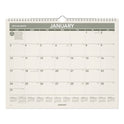 AT-A-GLANCE Recycled Wall Calendar, Unruled Blocks, 15 x 12, Sand/Green Sheets, 12-Month (Jan to Dec): 2025 (PMG7728)