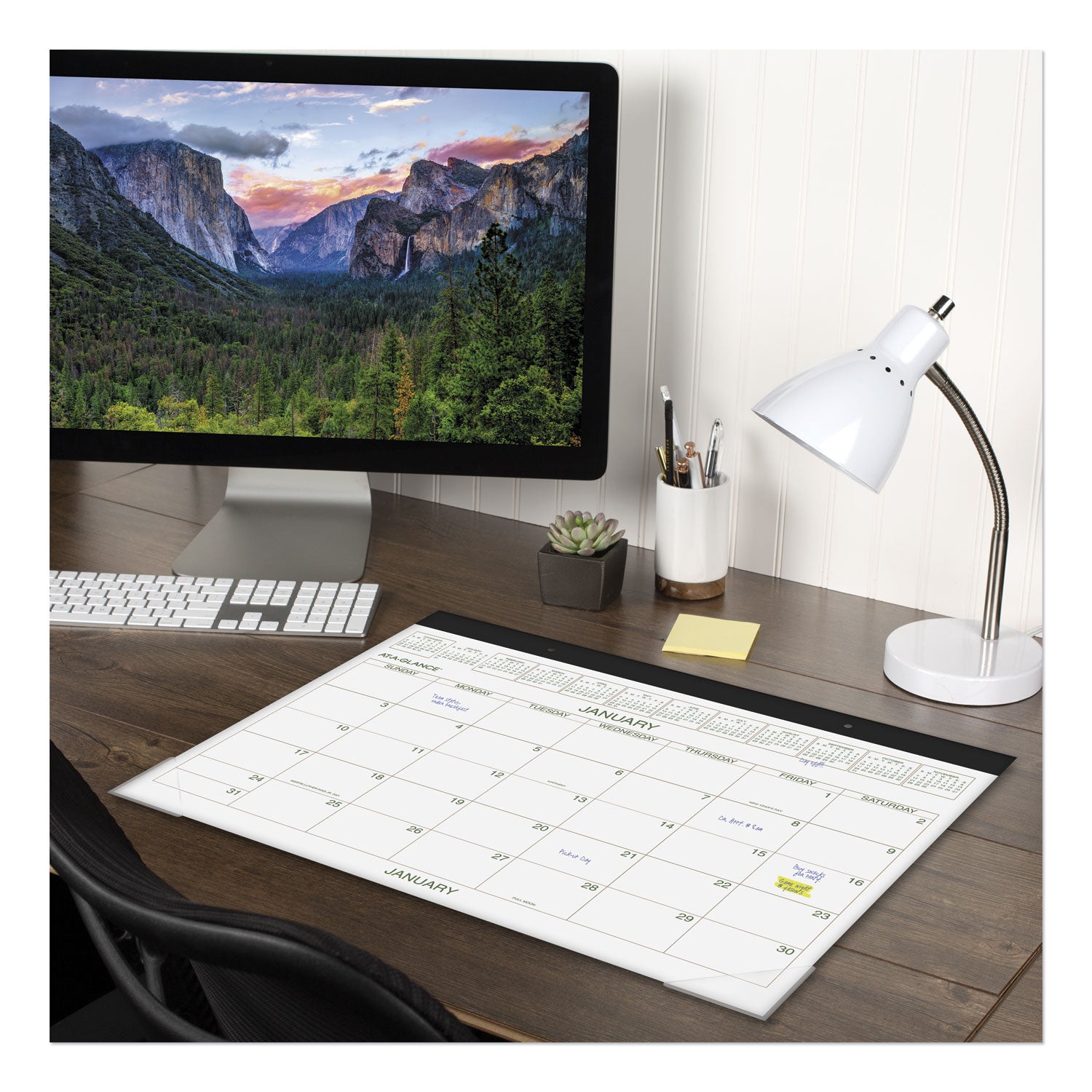 AT-A-GLANCE Two-Color Desk Pad, 22 x 17, White Sheets, Black Binding, Clear Corners, 12-Month (Jan to Dec): 2025 (GG250000)