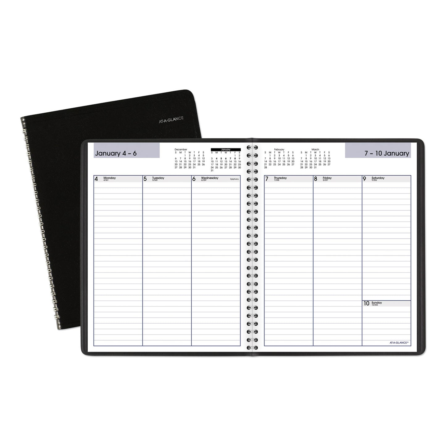 AT-A-GLANCE DayMinder Weekly Planner, Vertical-Column Format, 8.75 x 7, Black Cover, 12-Month (Jan to Dec): 2025 (G59000)