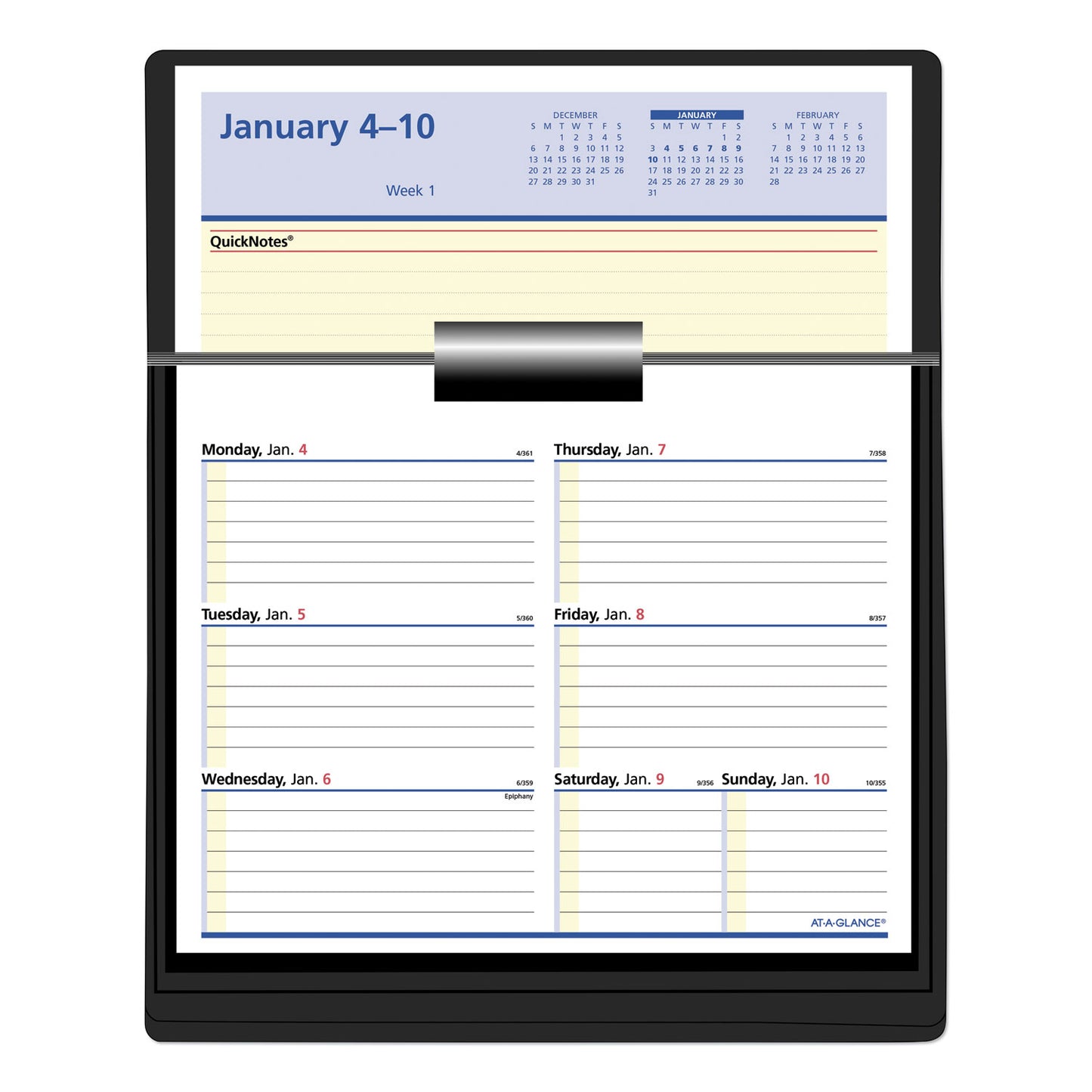 AT-A-GLANCE Flip-A-Week Desk Calendar Refill with QuickNotes, 7 x 6, White Sheets, 12-Month (Jan to Dec): 2025 (SW70650)