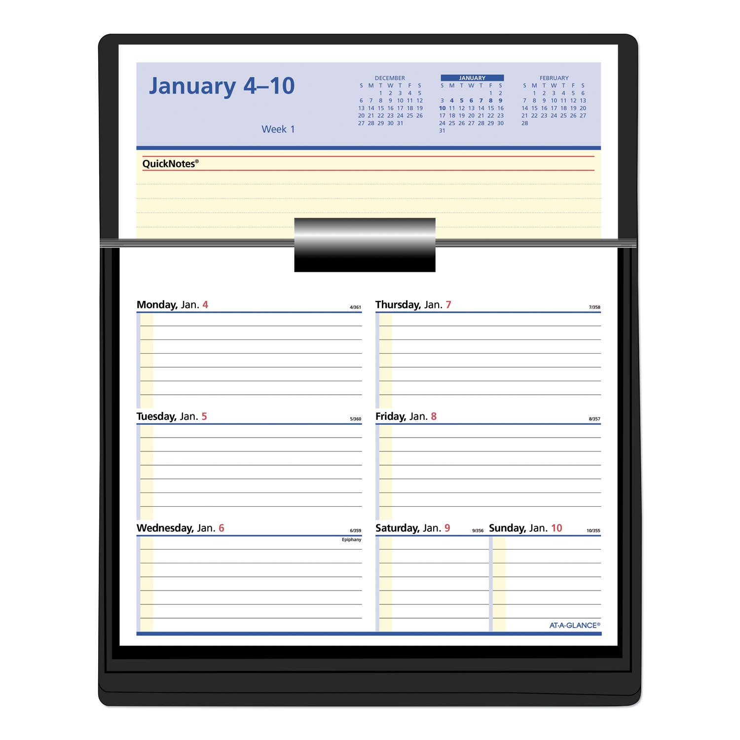 AT-A-GLANCE Flip-A-Week Desk Calendar Refill with QuickNotes, 7 x 6, White Sheets, 12-Month (Jan to Dec): 2025 (SW70650)