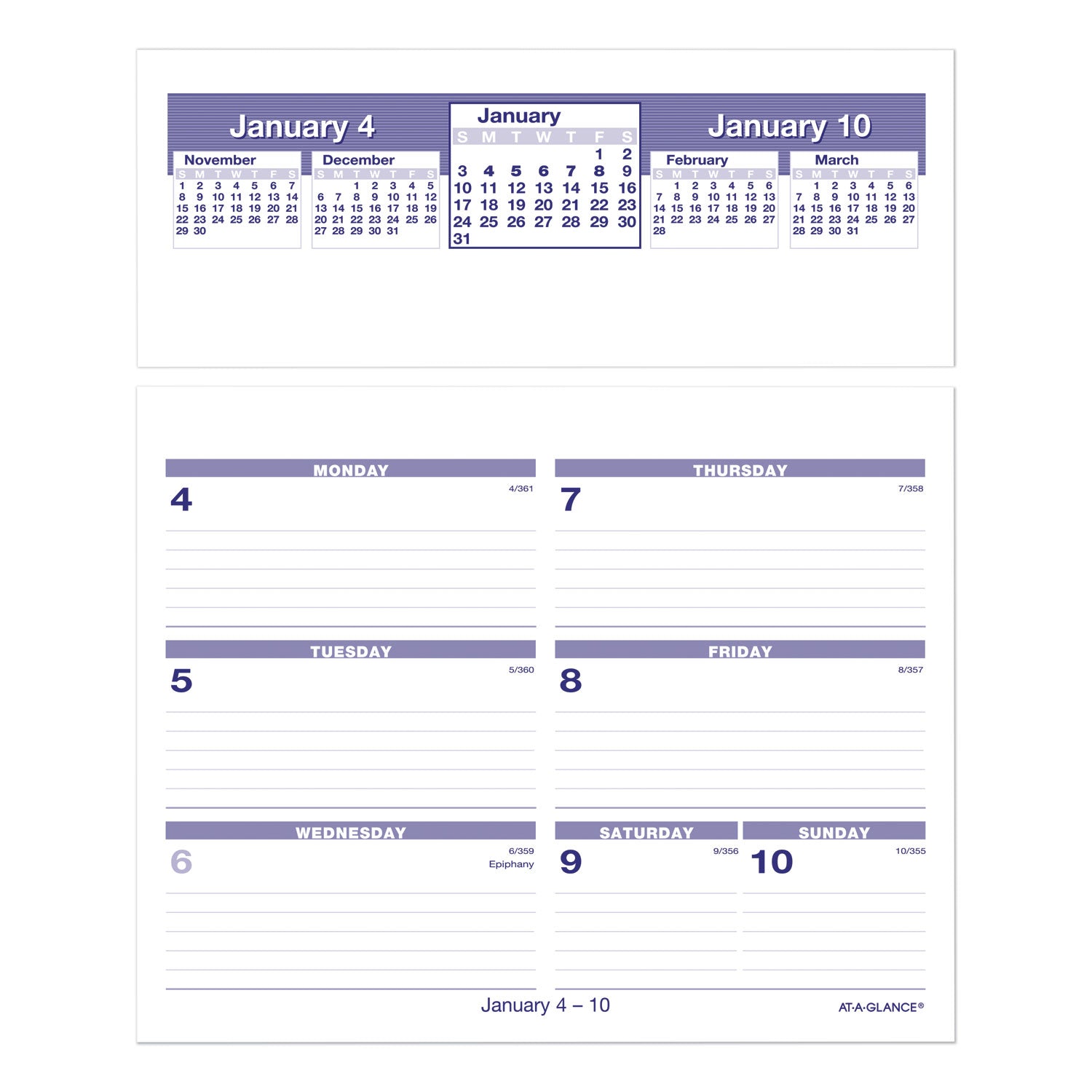 AT-A-GLANCE Flip-A-Week Desk Calendar Refill, 7 x 6, White Sheets, 12-Month (Jan to Dec): 2025 (SW705X50)