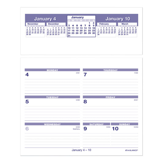 AT-A-GLANCE Flip-A-Week Desk Calendar Refill, 7 x 6, White Sheets, 12-Month (Jan to Dec): 2025 (SW705X50)