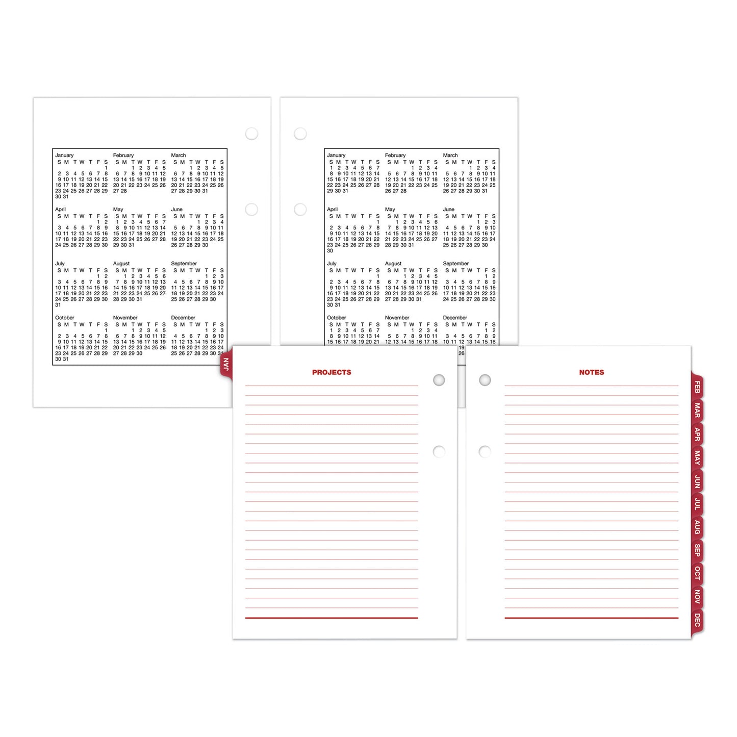 AT-A-GLANCE Compact Desk Calendar Refill, 3 x 3.75, White Sheets, 12-Month (Jan to Dec): 2025 (E91950)